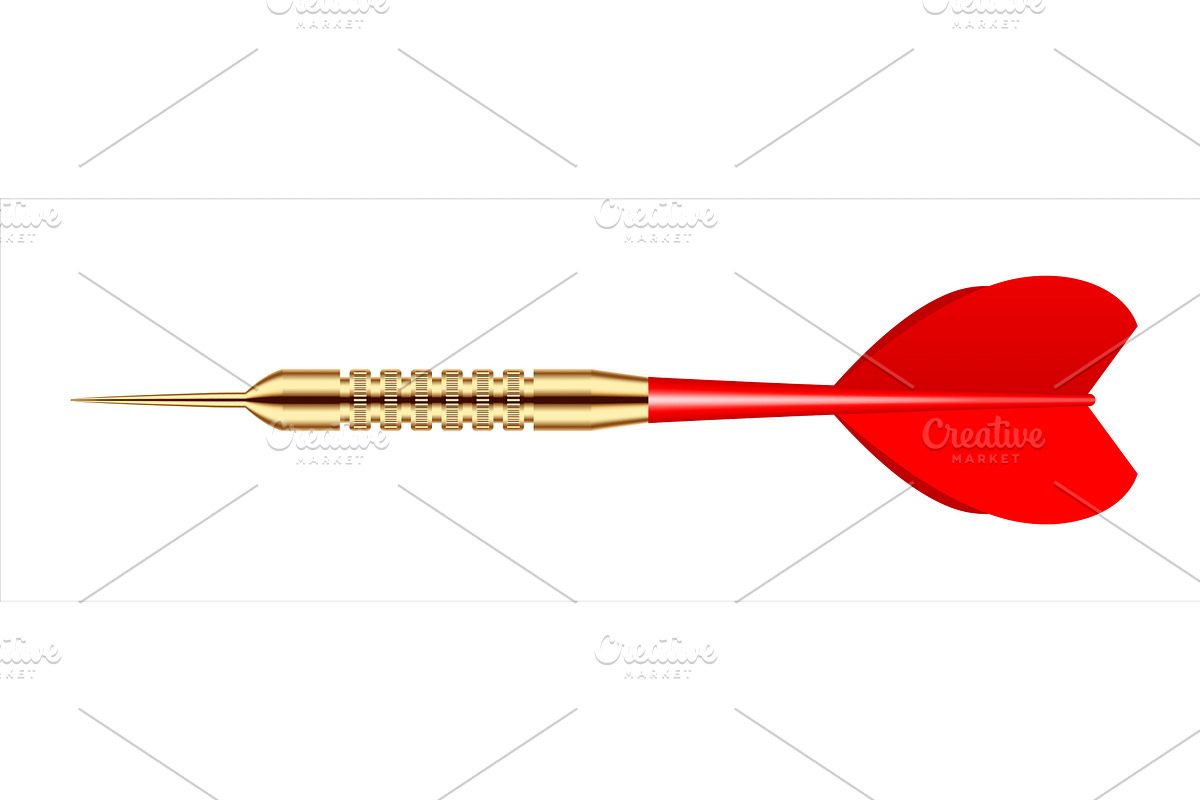 Dart arrow with metal tip and shadow, an Object Illustration by 32pixels