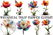 Whimsical Tulip Flower Clipart, an Illustration by OK Design (Thumbnail 2 of 6)