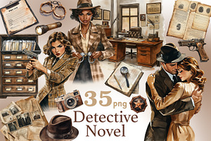 Detective Clipart | True Crime PNG, a Person Illustration by GlamArtZhanna