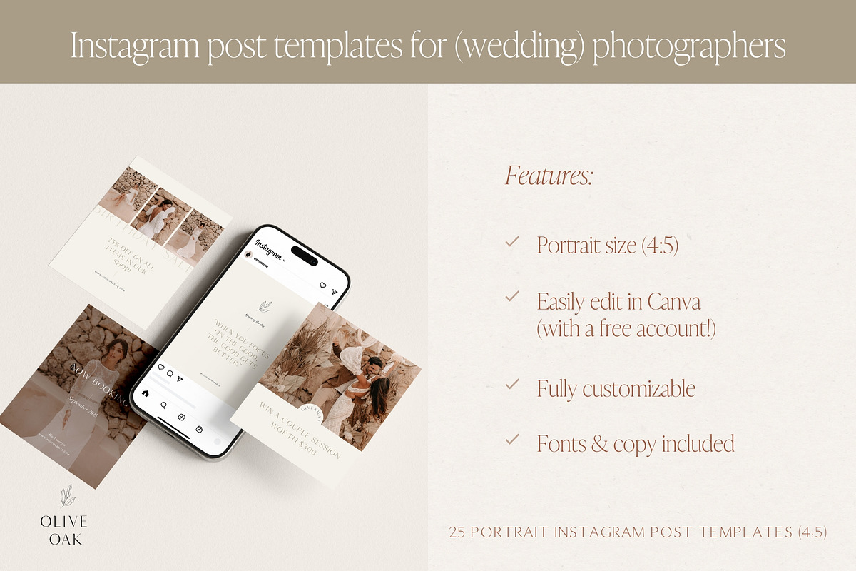 Wedding Photographer Instagram Posts, a Social Media Template by Wonderlik Webdesign (Photo 6 of 11)