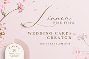 Linnea (Pink Wedding Card Creator), an Invitation Template by EvitePapery (Thumbnail 1 of 9)