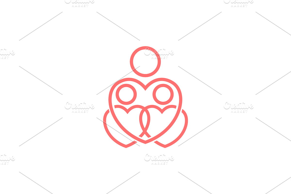 family love connection line logo, a Branding & Logo Template by devastd