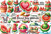 Hello Summer Juicy Watermelon Clipar, an Illustration by Libby Wishes (Thumbnail 1 of 5)