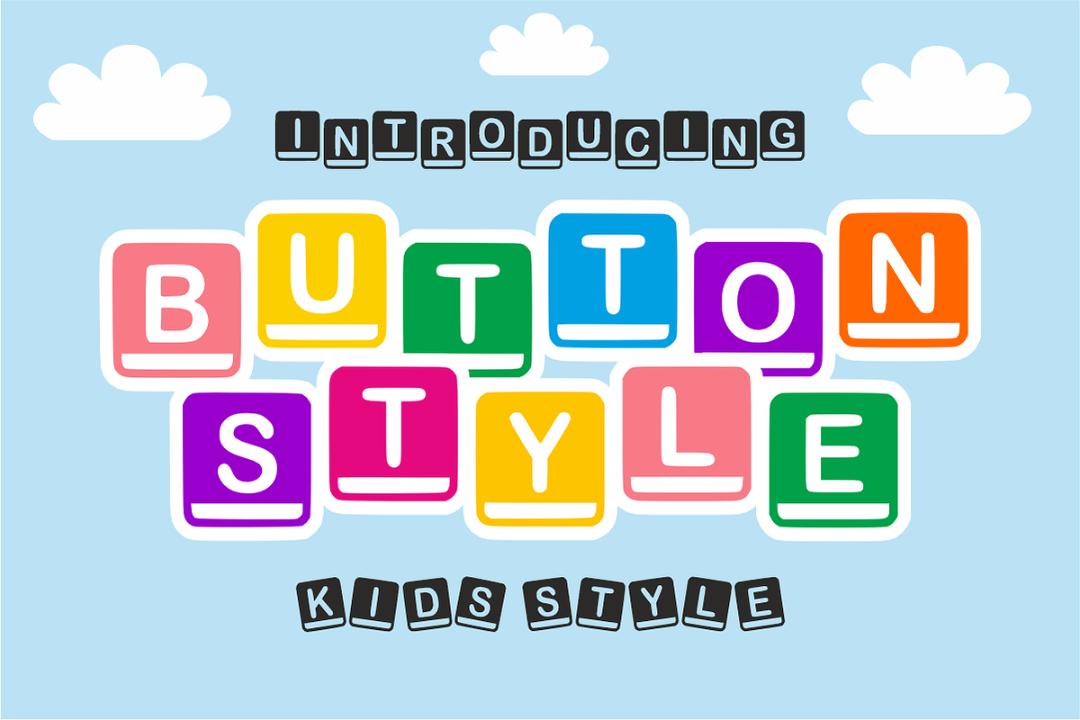 Button Style - Playful Block Font, a Symbol Font by KiddoGlyphs Studio (Photo 1 of 6)