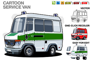 Cartoon Service Van