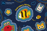 Embroidery Sticker Photoshop Action, an Action Add-On by Andrew Skoch Design (Thumbnail 1 of 6)