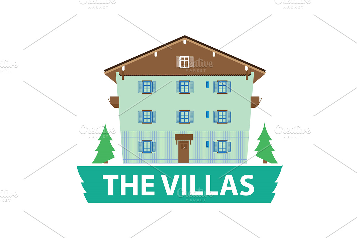 Elegant villa logo luxury house, an Object Illustration by LogosDen