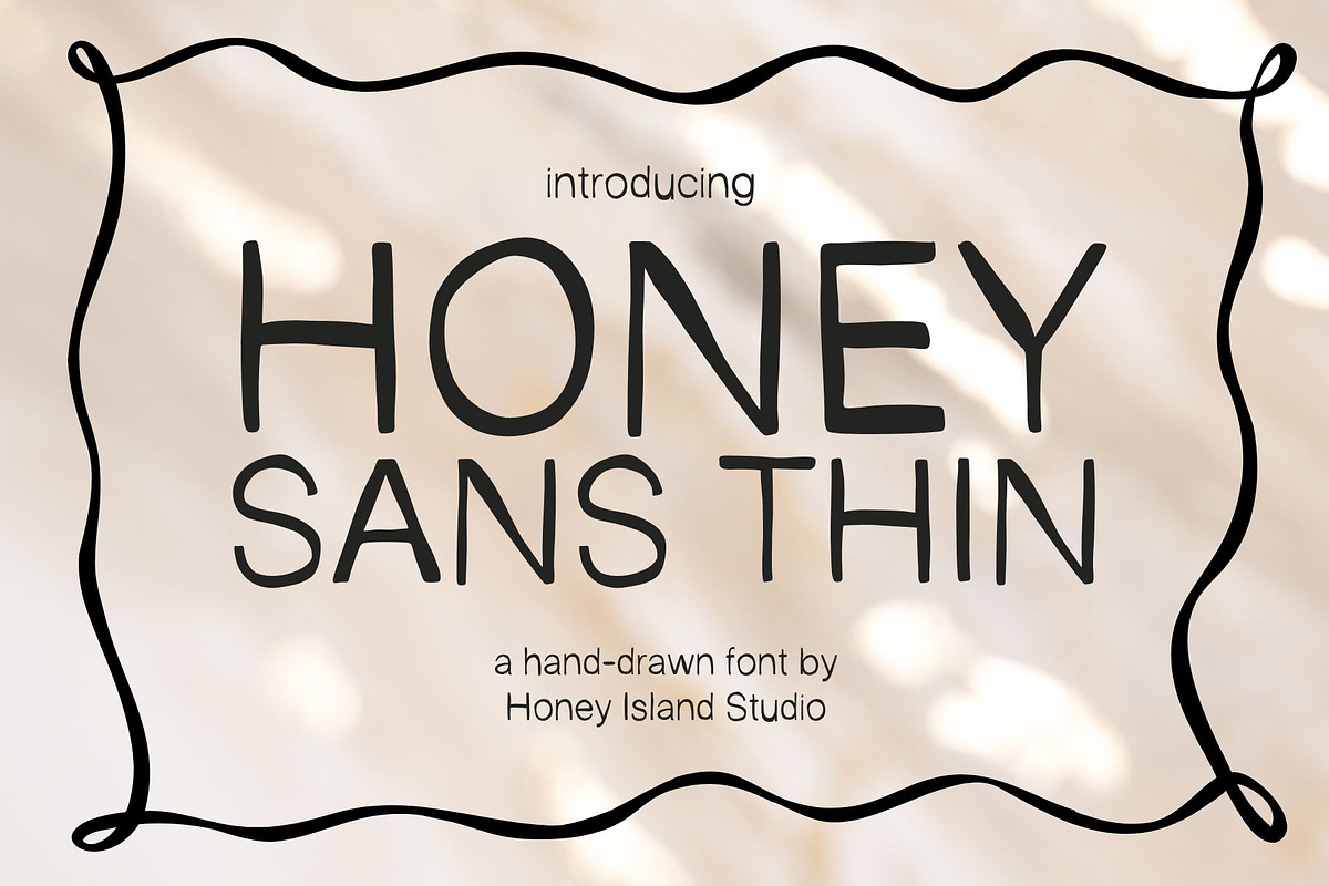 Honey Sans Hand-drawn Thin Font, a Font by Honey Island Studio (Photo 1 of 11)