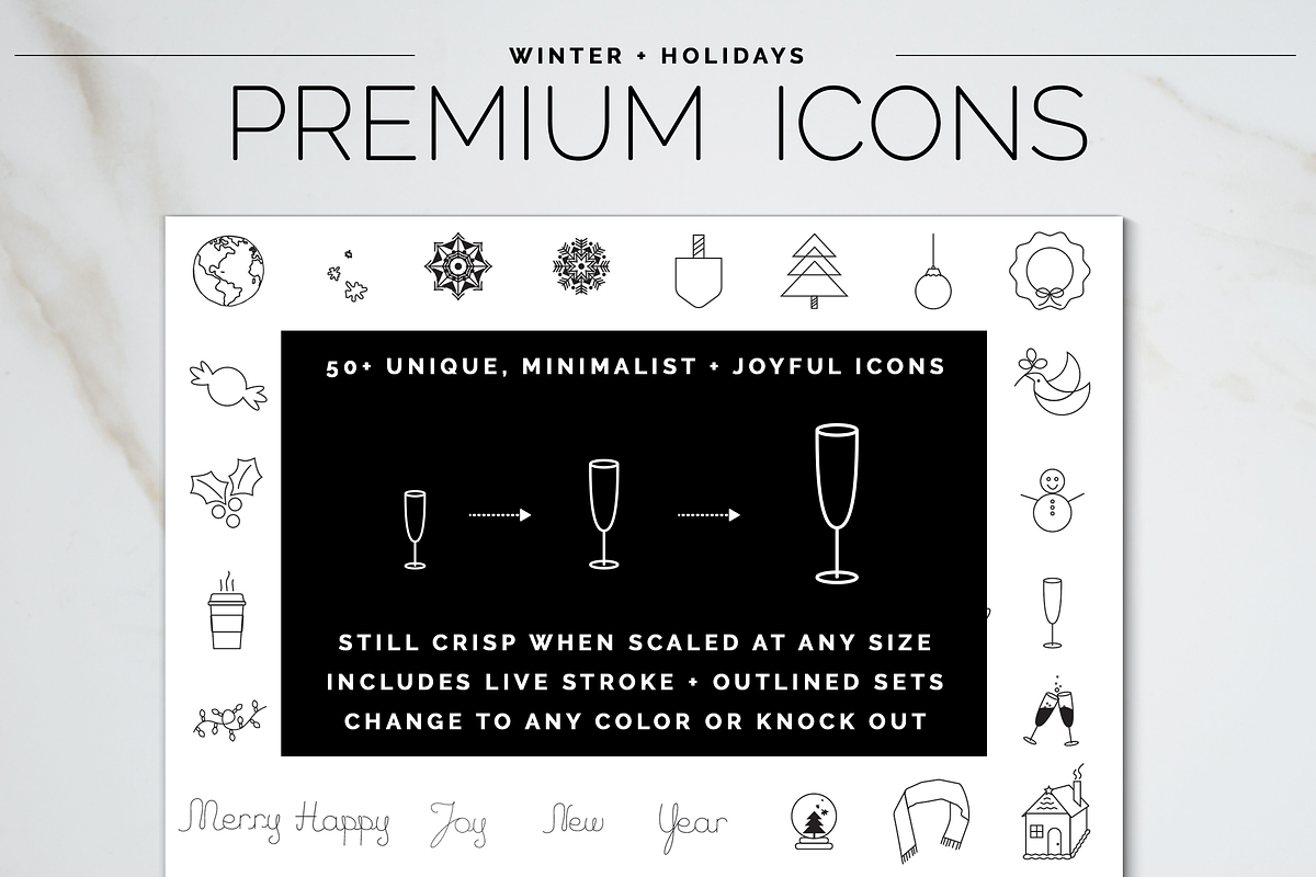 ICONS: Winter + Holidays, an Outline Icon by Bdemm Studio (Photo 2 of 3)