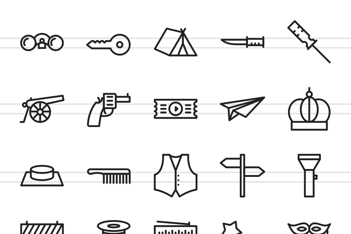 50 Objects Line Icons preview 2