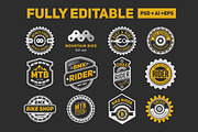 12 Bicycle Badge Logo & Labels, an Object Graphic by Raftel (Thumbnail 2 of 3)