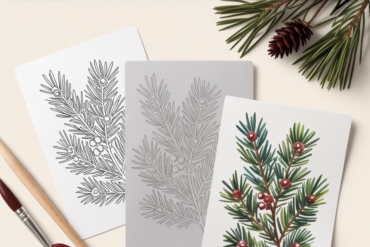 25 Christmas Card DIY Design Kit, a Seasonal Illustration by Daffodil Dream Studio (Photo 2 of 9)