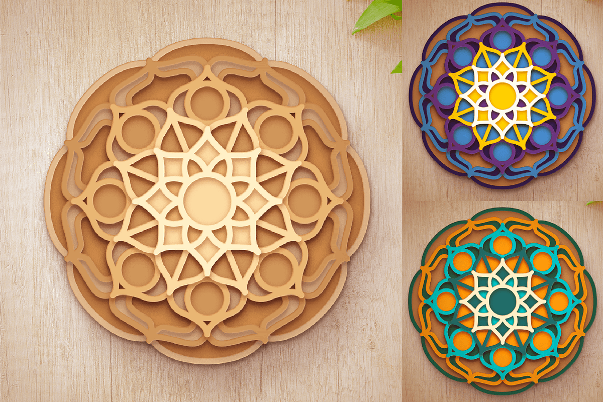 3D Lotus Flower Mandala - SVG Cut Fi, an Object Graphic by Arshad Ali (Photo 7 of 8)
