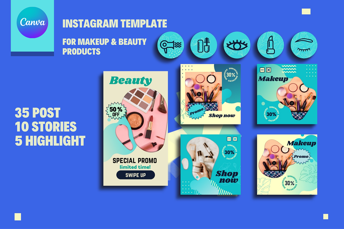 Canva Instagram Template Beauty Shop, a Social Media Template by Vectorheroes (Photo 1 of 7)
