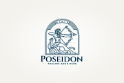 greek god poseidon badge logo, a Branding & Logo Template by Blazybone (Thumbnail 2 of 2)
