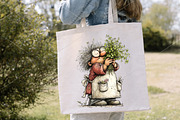 Whimsical Garden Grandma Clipart PNG, an Illustration by Canvas Craft (Thumbnail 4 of 7)