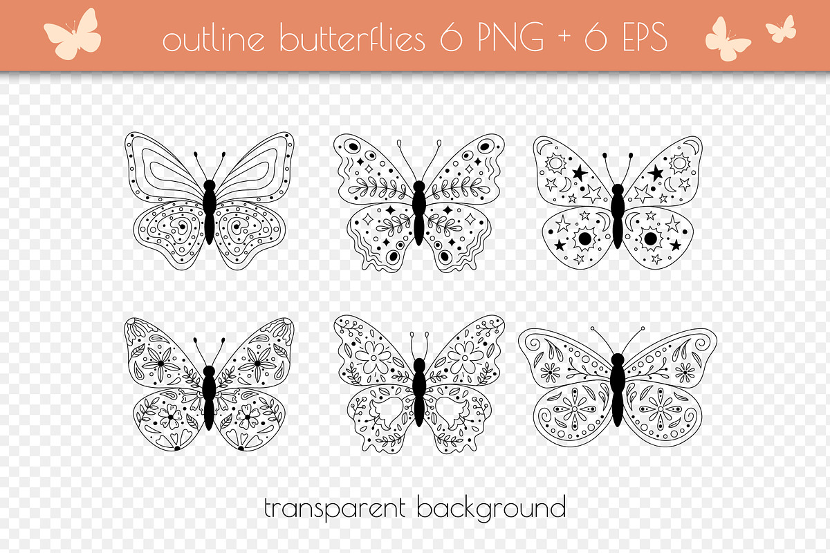 Whimsical Butterfly Clipart Patterns, a Pattern Graphic by AnnaViolet_store (Photo 3 of 12)