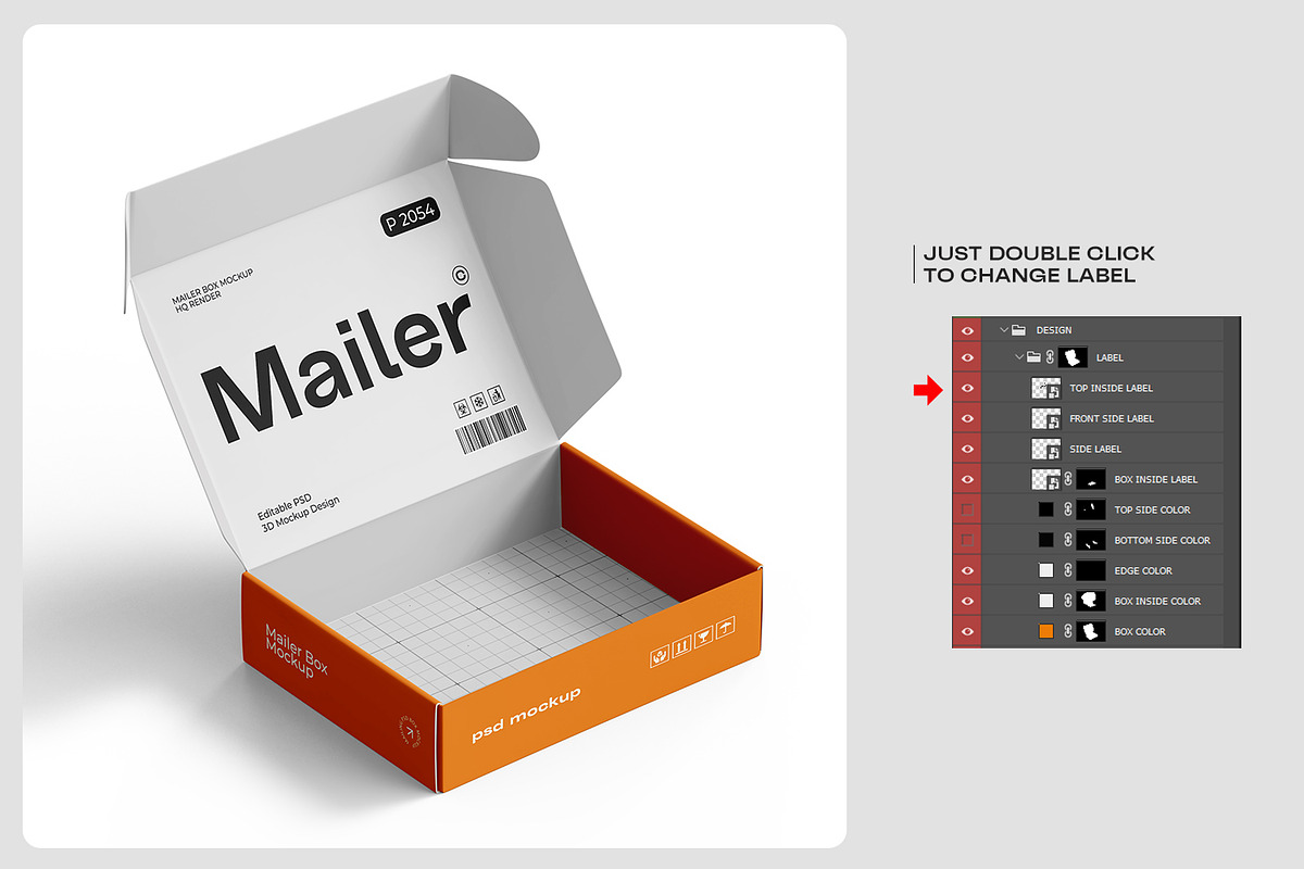 Cardboard Shipping Mailer Box Mockup, a Packaging Mockup by Ram Studio LLC (Photo 10 of 14)