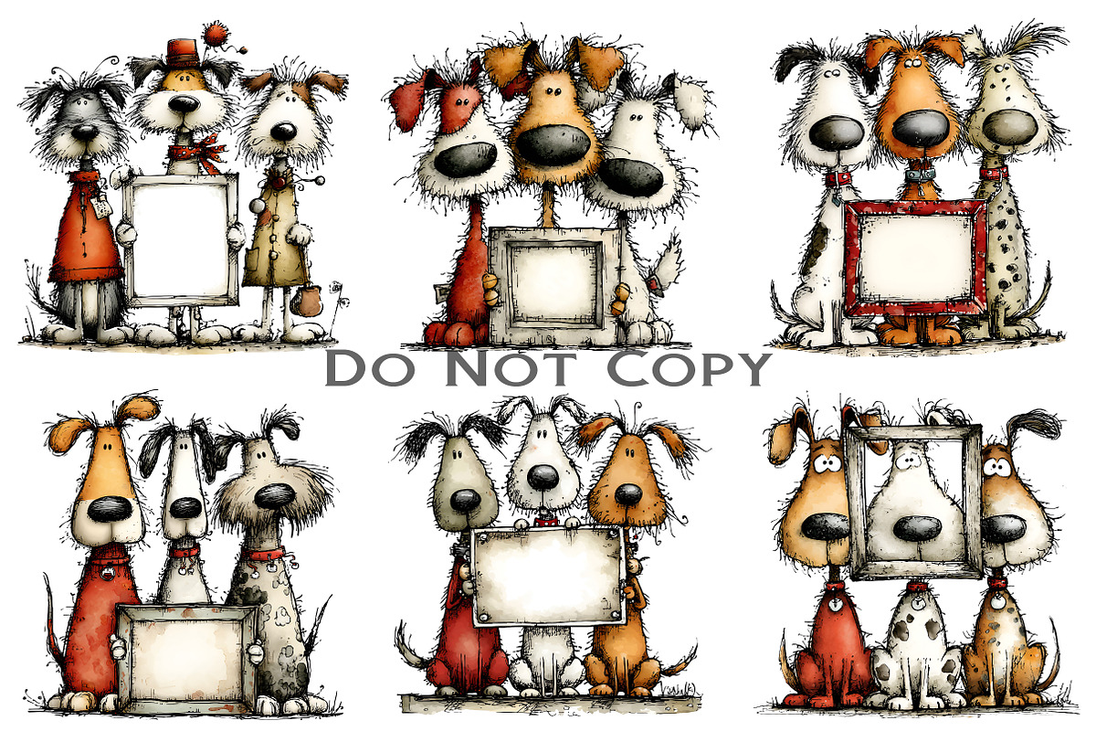 Christmas Whimsical Dogs Clipart, an Illustration by Craft Nest (Photo 8 of 8)