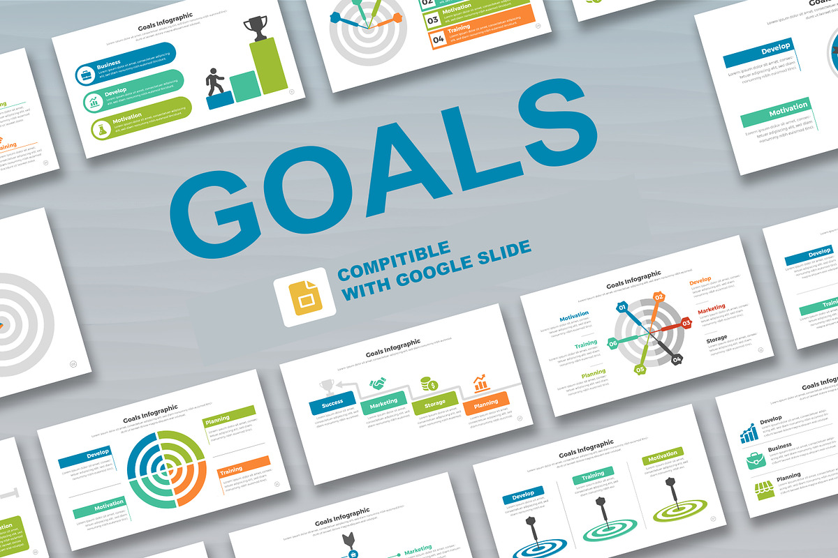 Goals Infographic Google Slide, a Templates & Theme by Mighty-Slide (Photo 1 of 7)