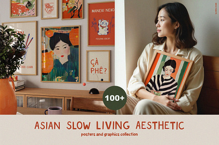Asian Slow Living aesthetic, a Background Graphic by lokko studio