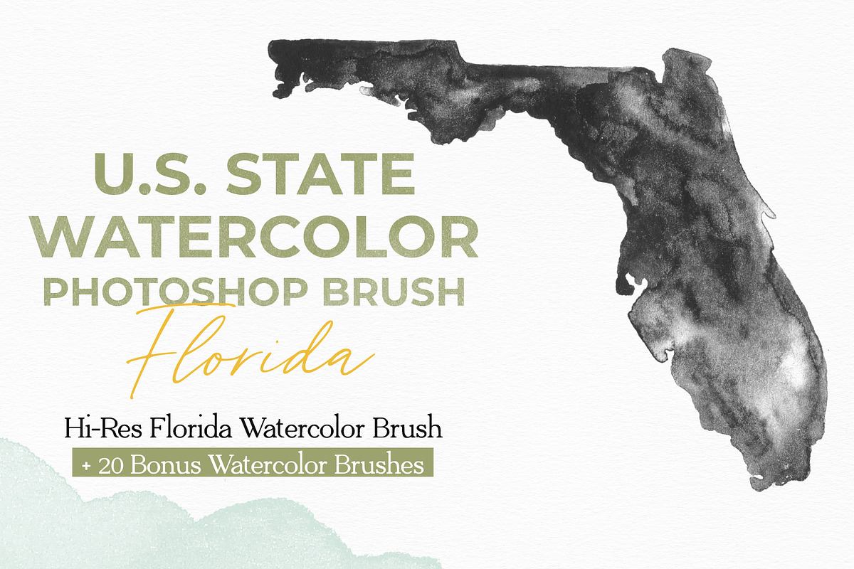 Florida US Watercolor PS Brush, a Brush Add-On by Fernwel Creative (Photo 1 of 6)