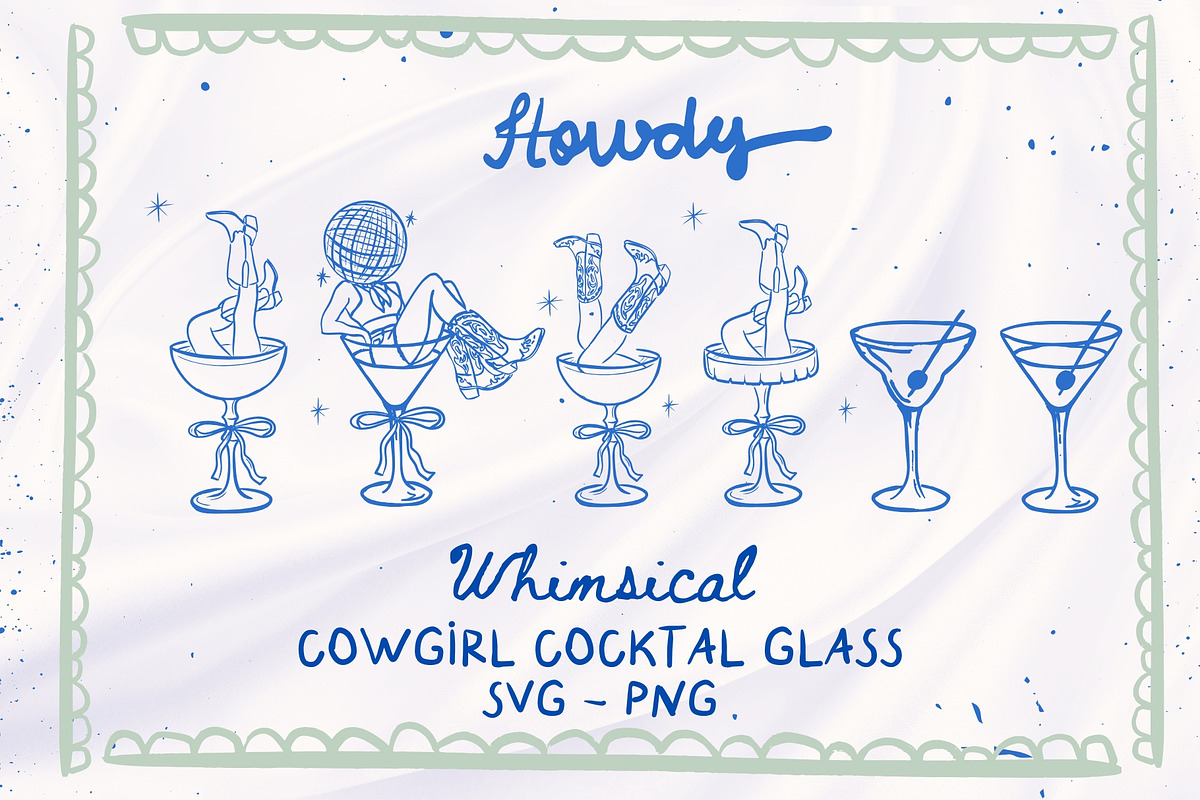 Whimsical Cowgirl Cocktails, a Person Illustration by Honey Island Studio (Photo 2 of 4)