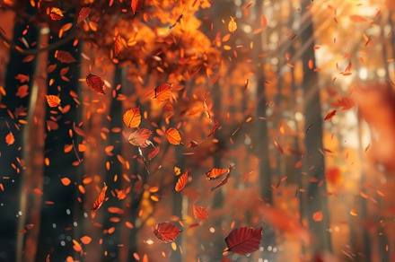 A vibrant forest in autumn, with tre, a Photo by Iftikhar Alam
