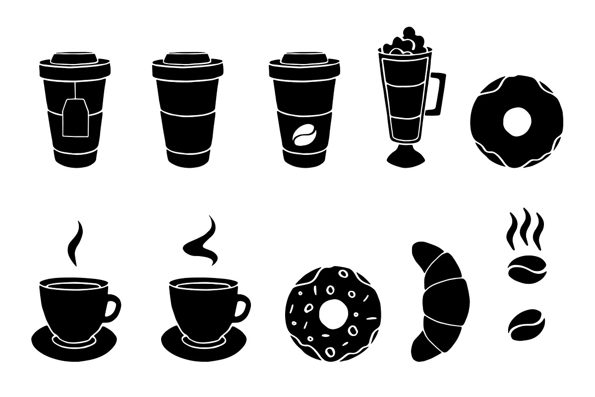 Vector coffee and tea elements, a Food Illustration by Olha's watercolor (Photo 3 of 6)