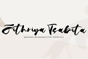 Fithriya Tsabita, a Handwritten Font by HaKi Studio (Thumbnail 1 of 5)