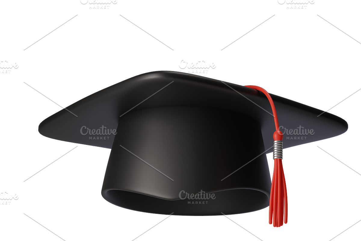 3D Black Graduation cap icons, an Object 3D Model by Hannet (Photo 4 of 4)