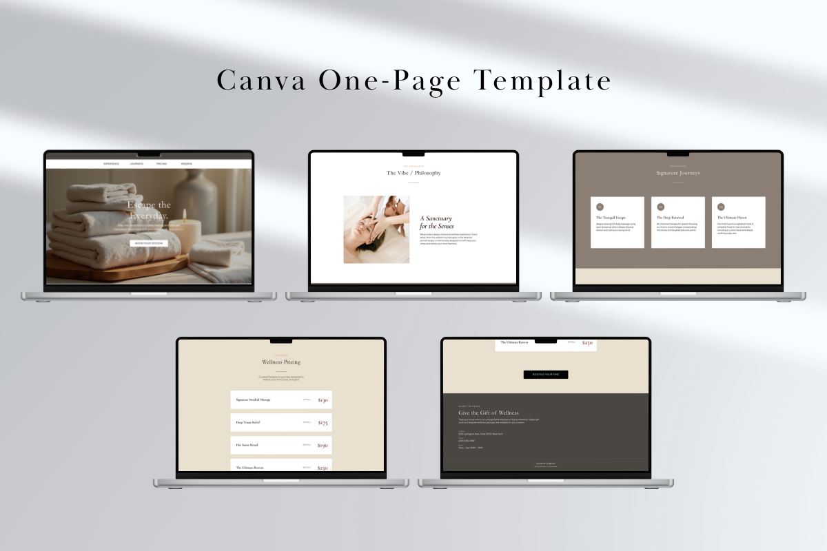 Wellness Spa Website Template Canva, a Landing Page Template by batang (Photo 2 of 5)