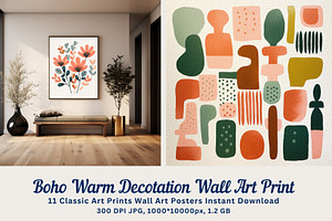 11 boho warm decoration art print, a Decorative Illustration by ARTOZEN DIGITAL