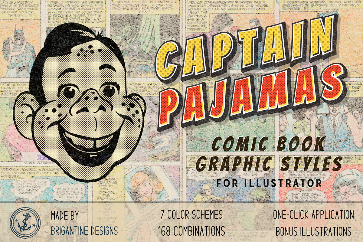 Comic Illustrator Styles, a Layer Style Add-On by Brigantine Designs