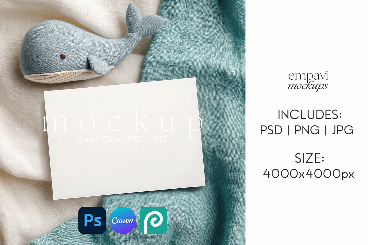 7x5 Landscape Greeting Card Mockup, a Mockup by EmpaviMockups (Photo 1 of 7)