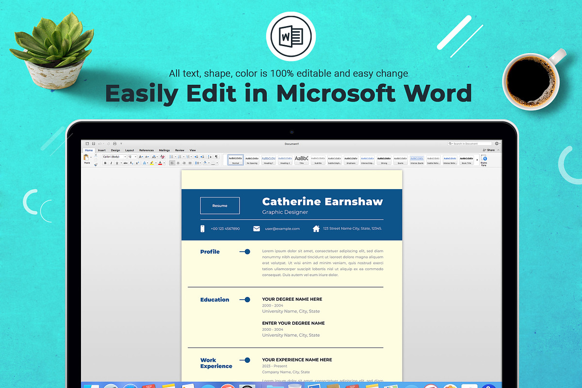 Bold Typography Resume Template preview 5