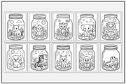Wild Animal in a Jar Coloring Pages, an Animal Illustration by Lamia Emad (Thumbnail 2 of 5)