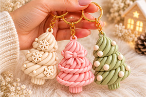 Christmas Tree Keyring 3D STL, an Object 3D Model by Layerology