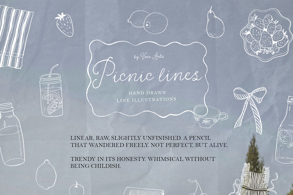 Picnic hand drawn line illustrations, an Object Illustration by Vero Arts (Photo 7 of 11)