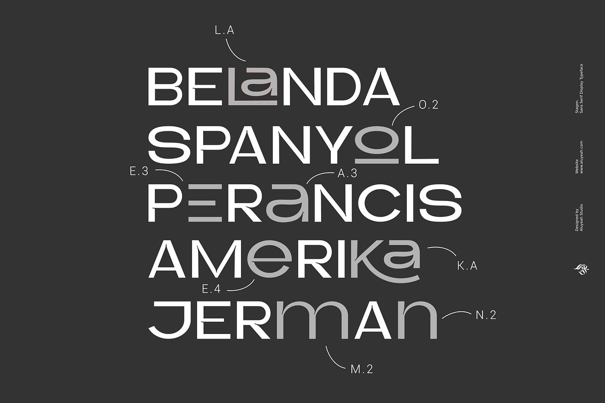Stagen | Modern Display Sans Serif, a Sans Serif Font by Aluyeah Studio (Photo 5 of 15)
