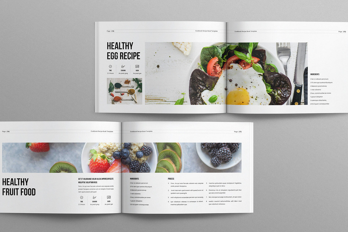 Cookbook Recipe Book Template Landsc, a Brochure Template by Work-Envance (Photo 6 of 9)