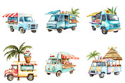 Summer Ice Cream Truck Clipart, an Illustration by Pixels.Craft (Thumbnail 2 of 8)
