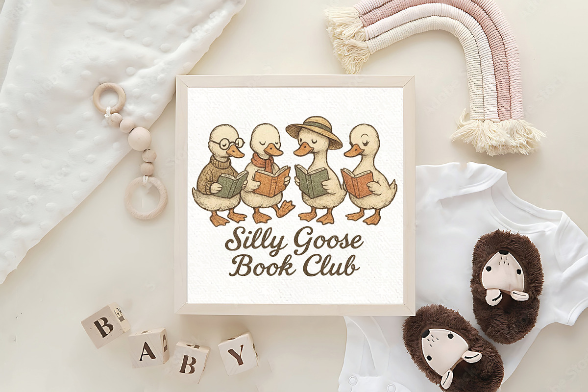Silly Goose Book Club Reading PNG, an Illustration by CraftArtStudio (Photo 4 of 4)