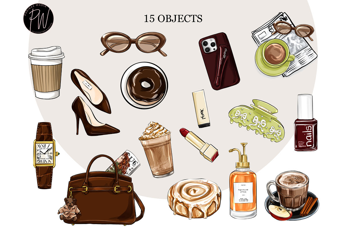 Autumn coffee girls clipart png, an Illustration by Parinaz Wadia Design (Photo 5 of 9)