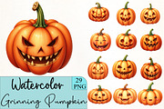 Grinning Pumpkin Clipart, an Illustration by CrexoraLab (Thumbnail 4 of 5)