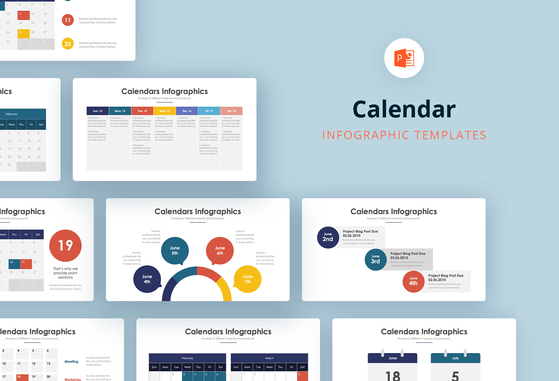Calendar Infographics - PowerPoint, a Presentation Template by slidequest