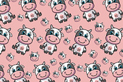 cute pattern little cow, a Pattern Graphic by borera studio (Thumbnail 3 of 5)