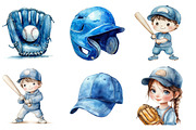 Baseball Kids Clipart PNG, an Illustration by SinaCreation (Thumbnail 3 of 5)