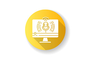 Live Broadcasting Flat Glyph Icon