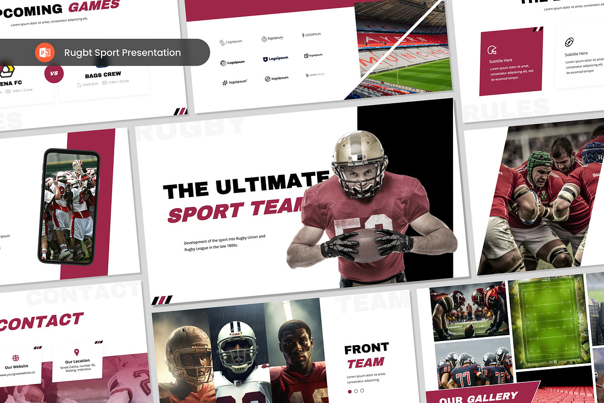 Rugby Sport Presentation PowerPoint, a Presentation Template by Antstheme (Photo 1 of 2)